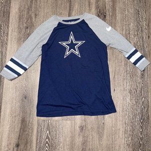 Dallas Cowboys Nike 3/4 Sleeve Raglan NFL Team Apparel Blue Womens Large L EUC